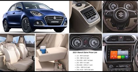 Maruti Dzire Sedan Variant Wise Price List In India 7 Variants