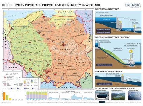 Mapa Cienna Polski Z Wodami Powierzchniowymi I Hydroenergetyk