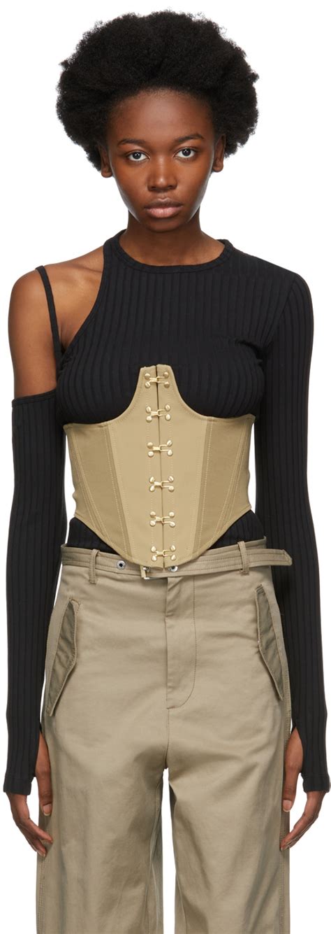 Dion Lee Khaki Bonded Cotton Under Corset Dion Lee