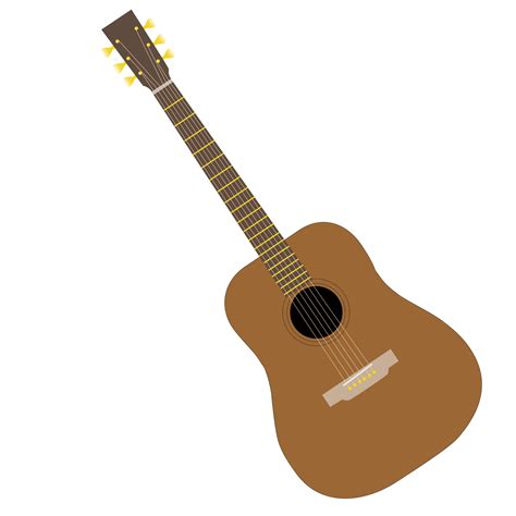 Brown Acoustic guitar design on transparent background. 14344293 PNG