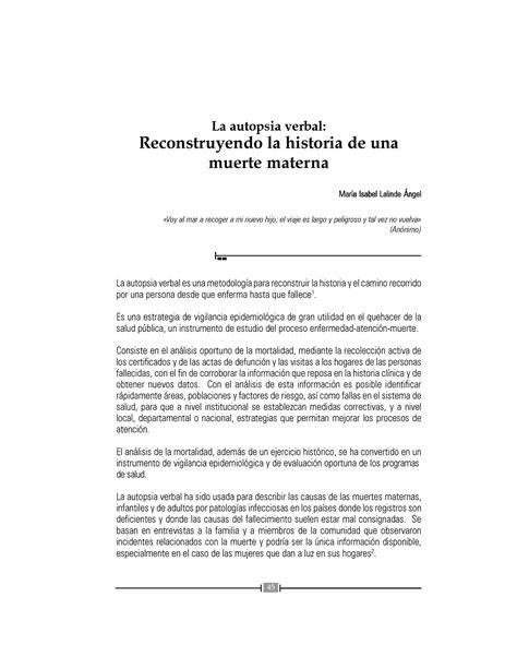 0606 Autopsia Verbal La Autopsia Verbal Reconstruyendo La Historia