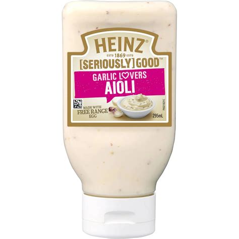 Heinz Seriously Good Mayonnaise Garlic Lovers Aioli Mayo 295ml Is Halal Suitable Halal Check