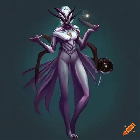 Unique Elegant And Graceful Mythical Humanoid Species In Full Body