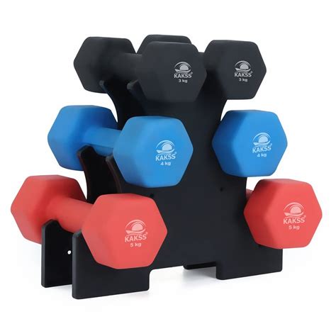 Kakss Cast Iron Neoprene Coated Dumbbell With Stand Proudly Made In