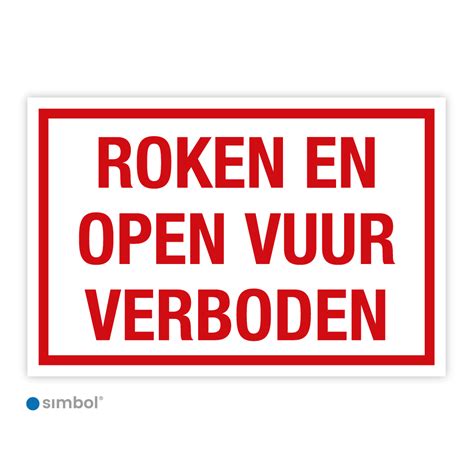 Bord Roken En Open Vuur Verboden Simbol Nl