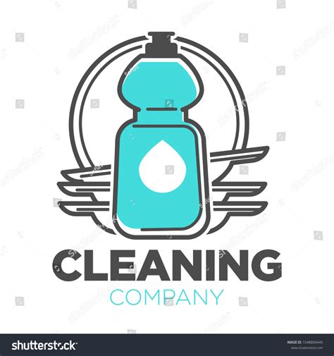 Cleaning Company Logo Blue Dishwashing Liquid Stock Vector (Royalty ...