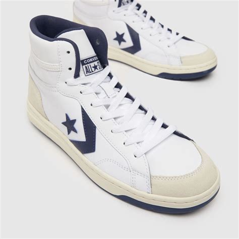 Mens White Blue Converse Pro Blaze V Trainers Schuh