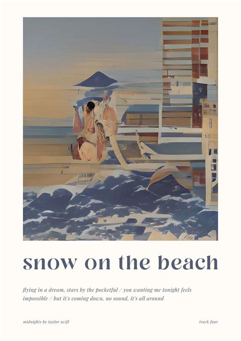 Snow On The Beach By Taylor Swift Beach Posters Picture Collage Wall Vintage Poster Design