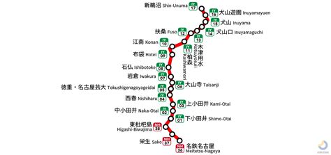 名鉄犬山線の路線図・地図 ジョルダン