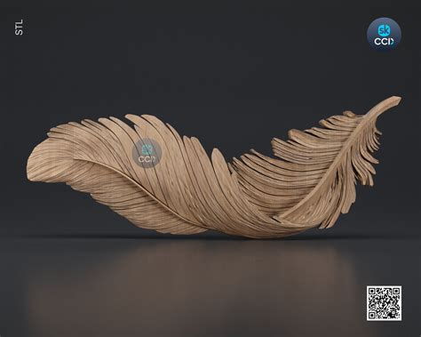 Wood Wall Art Feather Stl Model Cnc Router Carving Artcam Etsy Uk