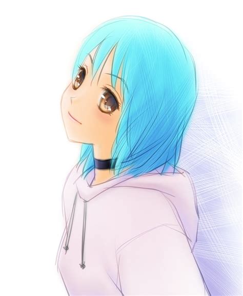 Online Crop Hd Wallpaper Teal Haired Female Anime Character Sketch