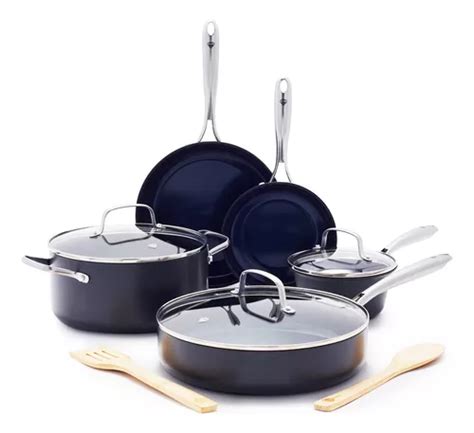 Blue Diamond Cookware Juego De Ollas Y Sartenes De Cer M Color Azul