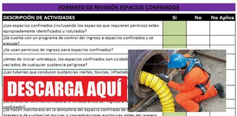 Descarga Formato De Inspecci N Para Espacios Confinados Material