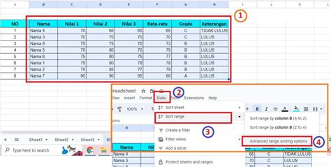 Cara Mengurutkan Data Di Spreadsheet Secara Otomatis Neicy Techno