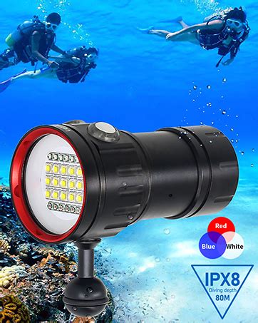 Diving Torch Letonpower L Lumens Underwater Video Light Dive