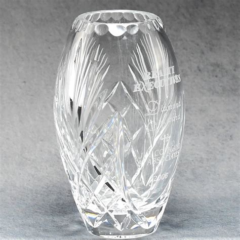 Deep Cut Crystal Barrel Vase