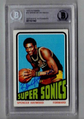 Topps Spencer Haywood Seattle Super Sonics Beckett Autographed