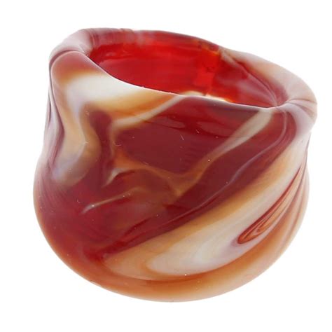 Murano Rings Venetian Marble Ring Red