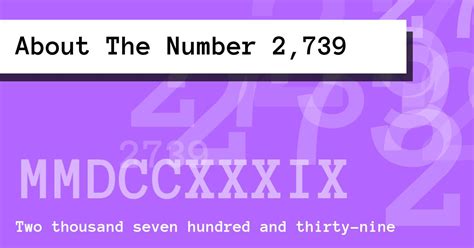 About The Number 2,739