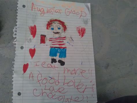 Augustus Gloop 2005 | Chocolate factory, Bullet journal, Drawings