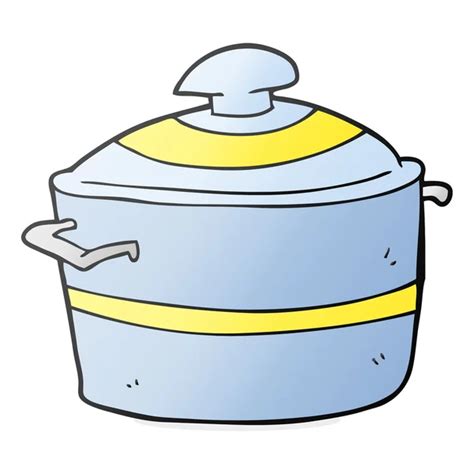 Cartoon Steaming Cartoon Steaming Cooking Pot Stock Vector