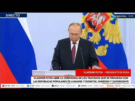 Última Hora Putin anuncia formalmente la anexión a Rusia de los cuatro