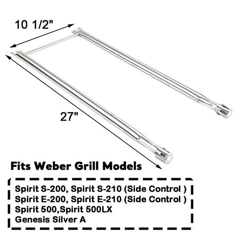 Buy Uniflasy Inch Grill Burner Tubes For Weber Spirit