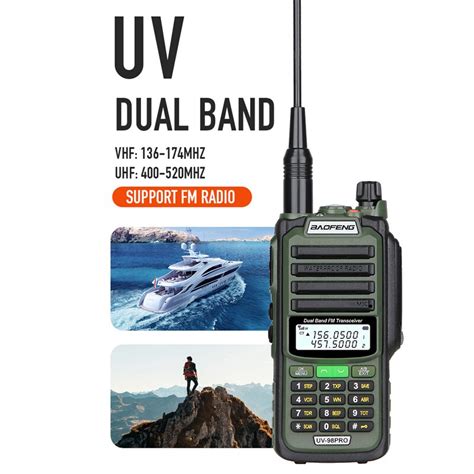 Baofeng UV-98 Pro IP68 Waterproof SOS Dual Band Walkie Talkie FM Radio ...