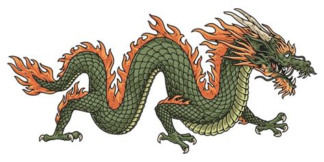 Japanese Fire Dragon Emblem Colorful Stock Illustration - Download ...