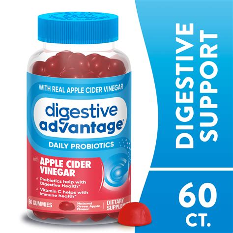 Digestive Advantage Daily Probiotics With Apple Cider Vinegar 60 Gummies