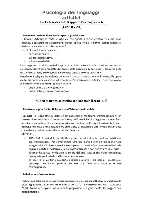 Domande Aperte Psicologia Dei Linguaggi Artistici Nuclei Tematici