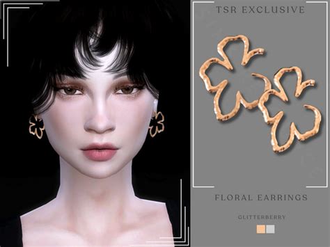 The Sims Resource Floral Earrings