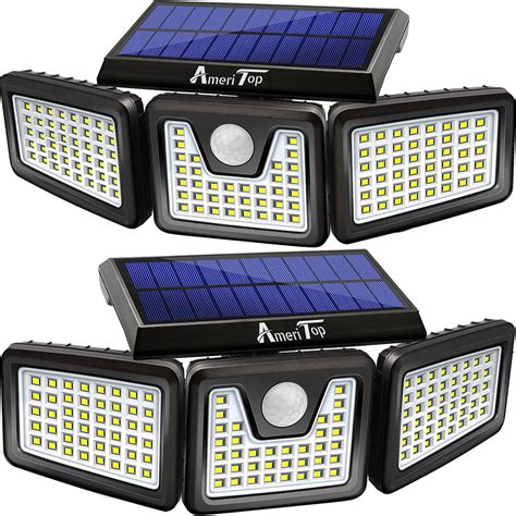 Ameritop Solar Lights Outdoor Pack High Brightness Led Cordless