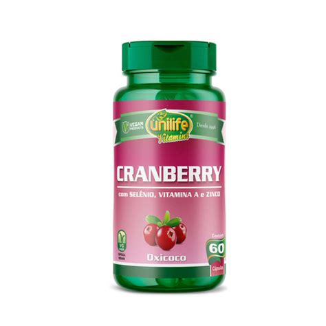 Cranberry Selênio Vitamina A e Zinco em cápsulas 500 mg Unilife