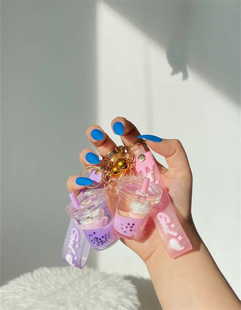 Kawaii Boba Milk Tea Bubble Tea Liquid Key Chain Cute Boba Tea