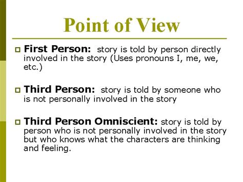 Short Story Elements Setting Plot Conflict Character Point