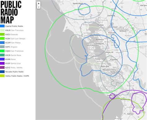 Interactive Map Showing The Broadcast Areas Of Public Radio Stations In