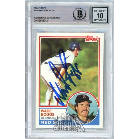 Wade Boggs Topps Autograph Rookie Card Rc Bas Steel City