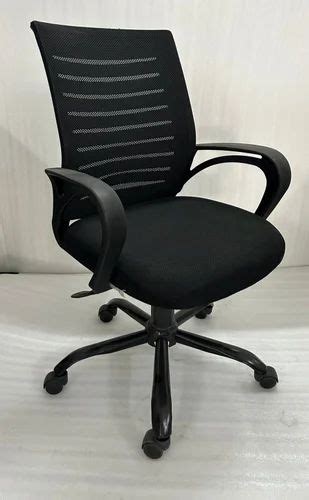 Mid Back Black Revolving Staff Chair Fixed Arm At 3500 In Ahmedabad