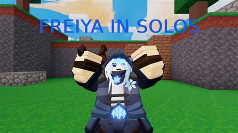 Playing Freiya Kit In Solos No Cuts Roblox Bedwars Youtube