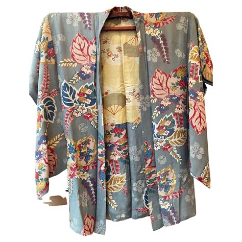 Japanese Antique Purple Haori Jacket With Silk 1950s For Sale At 1stdibs