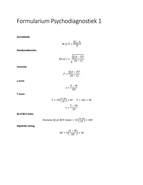 Psd Formularium Psd Les Formularium Psychodiagnostiek