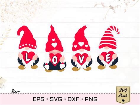 Valentine Gnomes Svg Graphic By Svgpouch · Creative Fabrica