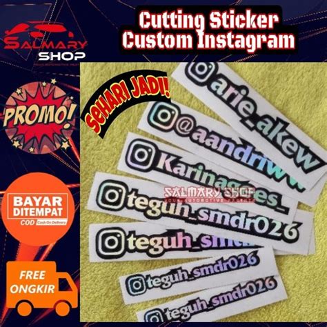 Jual Sehari Jadi Cutting Sticker Custom Id Instagram Bahan Hologram