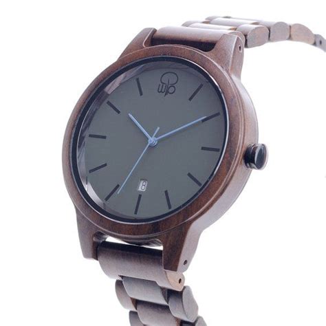 Dark Sandalwood Slate Minimalist Wooden Watch Swiss Movement Wood Watch Engraved Wooden