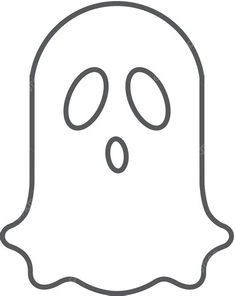 Outline Icon Halloween Ghost Color Cute Mysterious Vector Color Cute