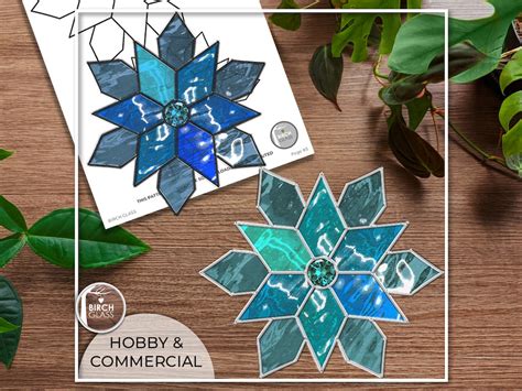 Pattern Simple Snowflake Stained Glass Pattern Pdf Digital Download