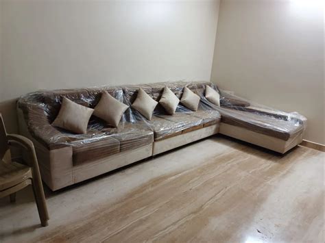 Wooden Rexin 6 Seater L Shape Living Room Sofa Set At Rs 38000 Set In