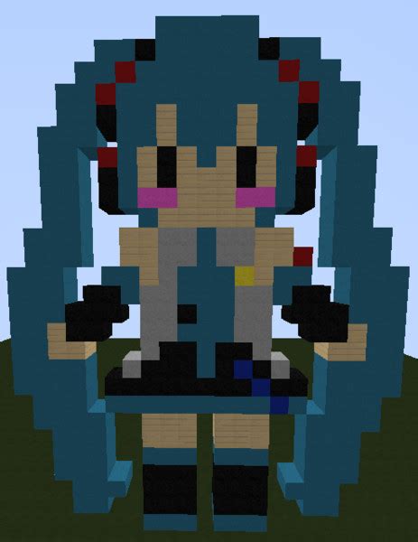 Minecraftで初音ミク作ってみた 改良版 餅（ ´ ｪ ` ） さんのイラスト ニコニコ静画 イラスト