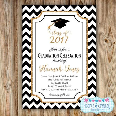 Graduation Party Invitation College Graduation Invitation High School Graduation Gold Glitter ...